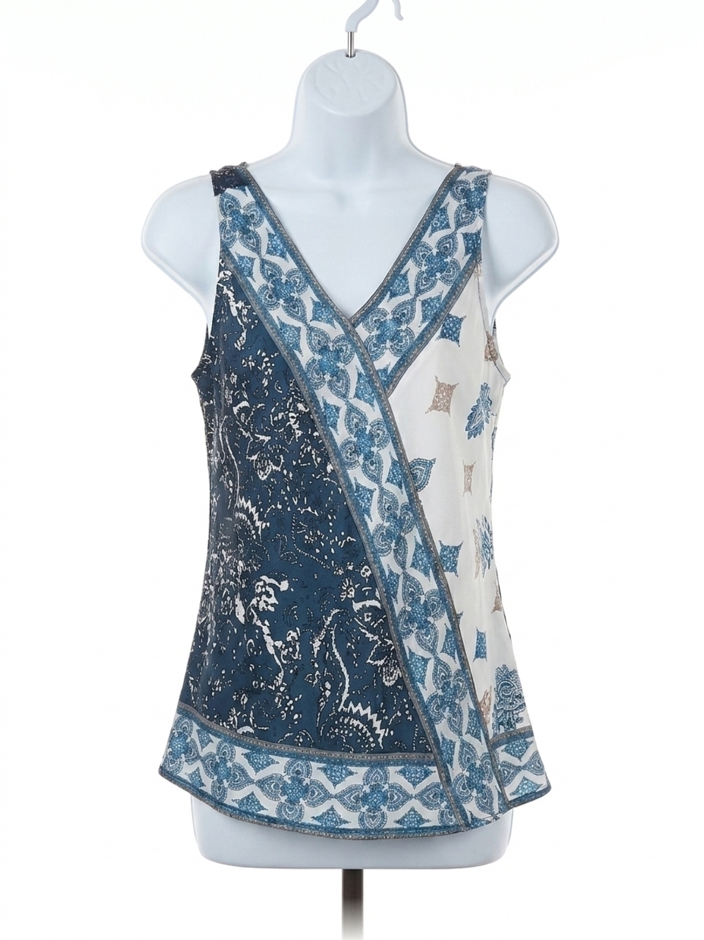 NEW CHARLIE B v-neck knot on shoulder top in navy
